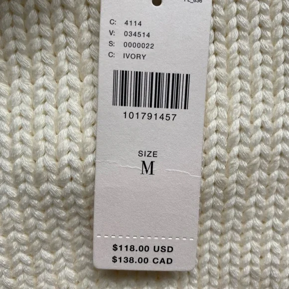 Pilcro Anthropologie Sleeveless Cream Sweater size M new! - Picture 7 of 9